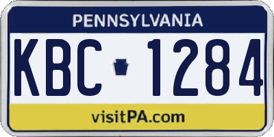 PA license plate KBC1284
