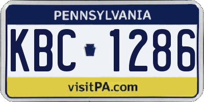 PA license plate KBC1286