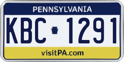 PA license plate KBC1291