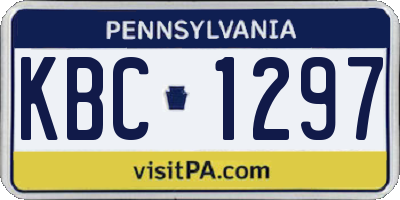 PA license plate KBC1297