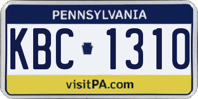 PA license plate KBC1310