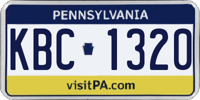 PA license plate KBC1320