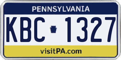 PA license plate KBC1327