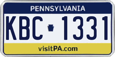 PA license plate KBC1331