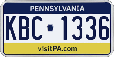 PA license plate KBC1336