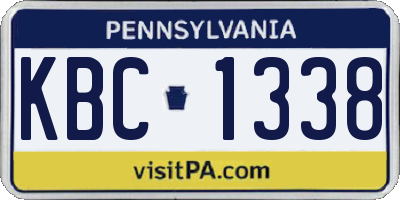 PA license plate KBC1338