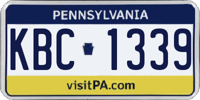 PA license plate KBC1339