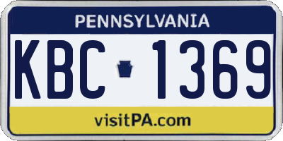 PA license plate KBC1369