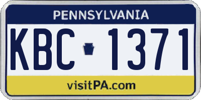 PA license plate KBC1371