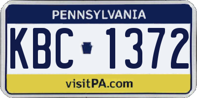 PA license plate KBC1372