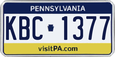 PA license plate KBC1377