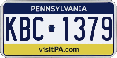 PA license plate KBC1379