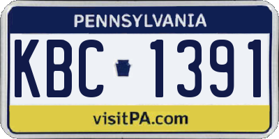 PA license plate KBC1391