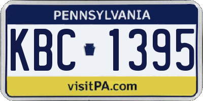 PA license plate KBC1395