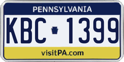 PA license plate KBC1399