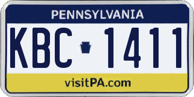 PA license plate KBC1411