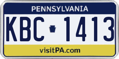 PA license plate KBC1413