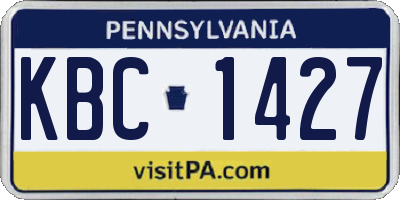 PA license plate KBC1427