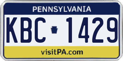 PA license plate KBC1429