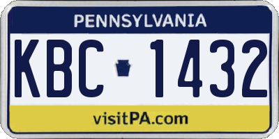 PA license plate KBC1432