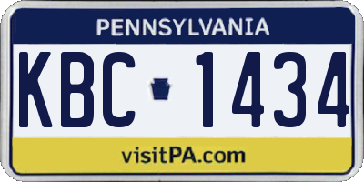 PA license plate KBC1434