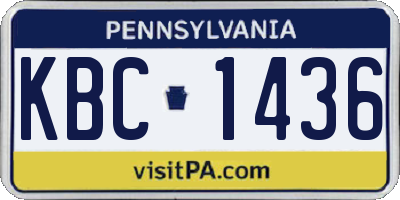 PA license plate KBC1436