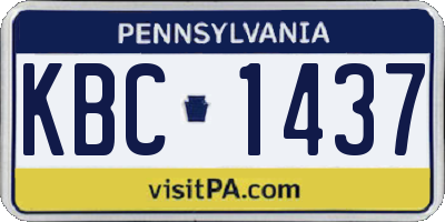 PA license plate KBC1437