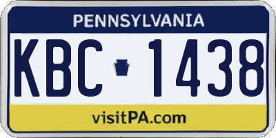 PA license plate KBC1438