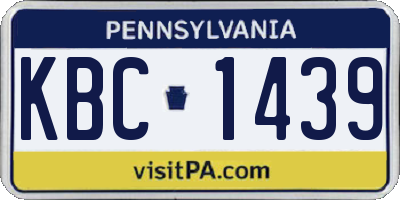 PA license plate KBC1439