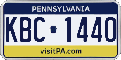 PA license plate KBC1440