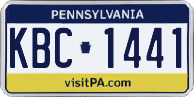 PA license plate KBC1441