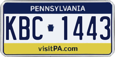 PA license plate KBC1443