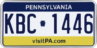 PA license plate KBC1446