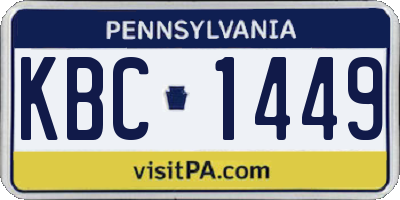 PA license plate KBC1449