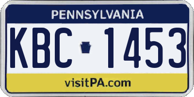 PA license plate KBC1453