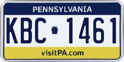 PA license plate KBC1461