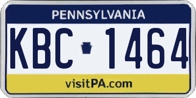 PA license plate KBC1464
