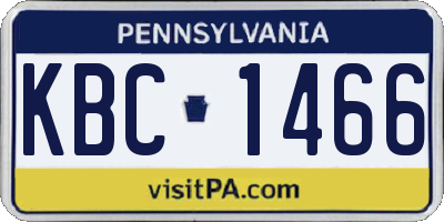 PA license plate KBC1466