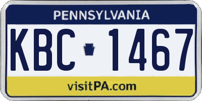 PA license plate KBC1467