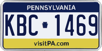 PA license plate KBC1469