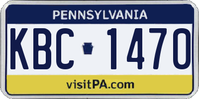 PA license plate KBC1470