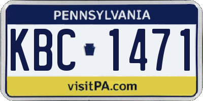 PA license plate KBC1471