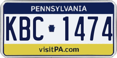PA license plate KBC1474