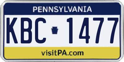 PA license plate KBC1477