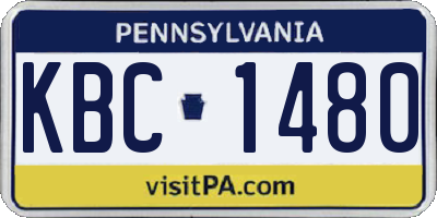 PA license plate KBC1480