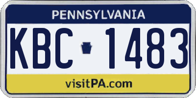 PA license plate KBC1483