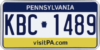 PA license plate KBC1489