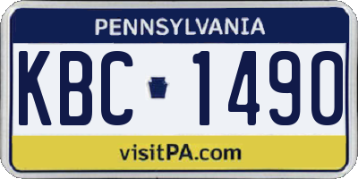 PA license plate KBC1490
