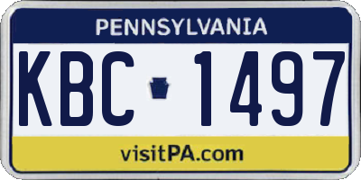 PA license plate KBC1497