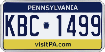 PA license plate KBC1499